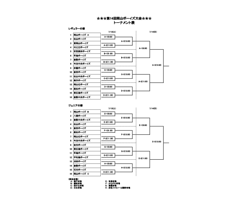 新着情報 第14回 岡山ボーイズ大会の画像