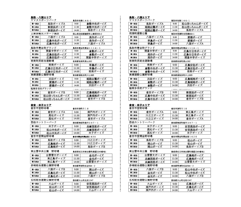 新着情報 TKYボーイズトーナメント2025レギュラーの部の画像